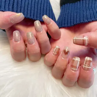 ネイル ゴテゴテ💙ワンホン リオナのネイルデザイン