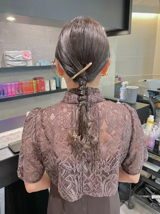 セミロング ヘアアレンジ ダブルカラー🦖 /髪質改善⚡️しおりのヘアスタイル