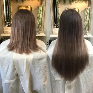 ロング カラー ヘアアレンジ エクステ/TARKY 編み込みエクステのヘアスタイル