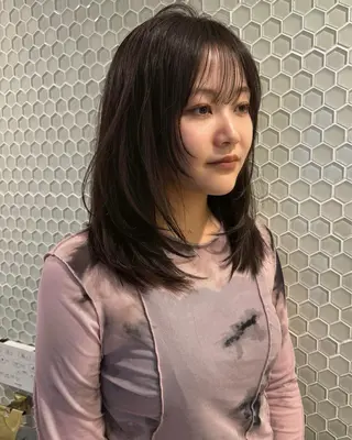 ミディアム 透明感🍨レイヤー ヘアセット/miyuのヘアスタイル