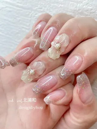 セミロング ネイル 長さ出し専門 nynaのネイルデザイン