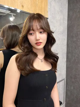 ロング カラー レイヤー/顔周り 韓国ヘア森田和貴のヘアスタイル