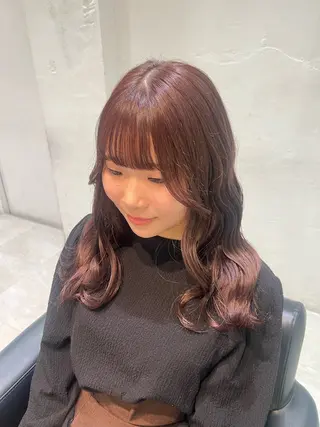セミロング カラー SALOWIN川崎WEST店所属・🌷川崎/アレンジ/ 暖色ボブ/コトネ🌷のヘアスタイル