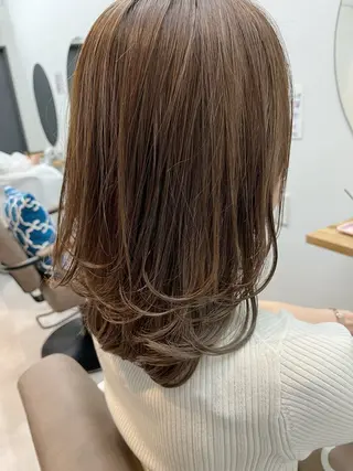 セミロング パーマ 川崎 祐介のヘアスタイル