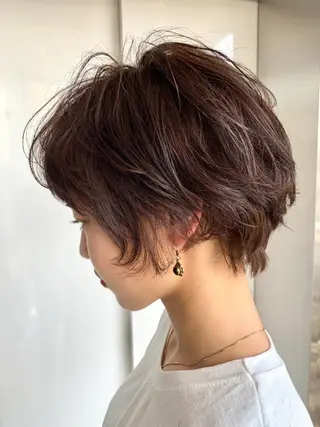 ショート カラー パーマ メンズヘア/レイヤー /ボブ山内春輝のヘアスタイル