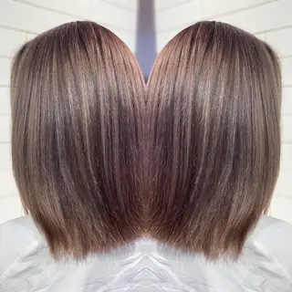 ミディアム カラー パーマ ヘアアレンジ 髪質改善×ハイトーン 中田啄也のヘアスタイル