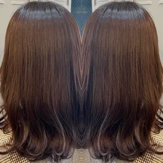 ミディアム カラー ブリーチなしWカラー /レイヤー🫧ナシコのヘアスタイル