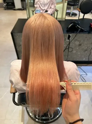 ミディアム カラー 縮毛矯正/カット/ 韓国ヘア/蛯原🍤のヘアスタイル