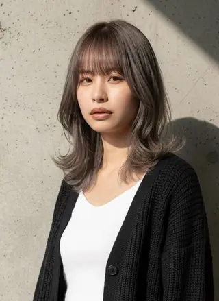 ミディアム カラー NYNY☃️上新庄 ❄️石川瑠青のヘアスタイル