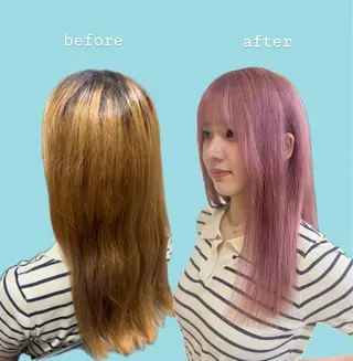 セミロング カラー GO TODAY所属・岡山ケアブリーチ特化 /こもものヘアスタイル