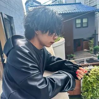 ミディアム カラー パーマ メンズ シースルーマッシュ/ メンズ/KYOHEIのヘアスタイル