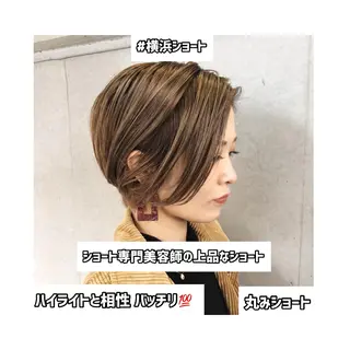 ショート カラー パーマ ヘアアレンジ 脱白髪染め特化GBG 自由が丘所属・【白髪ぼかし 専門GBG】自由が丘のヘアスタイル
