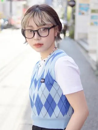 セミロング カラー ba_boo 福岡店のヘアスタイル