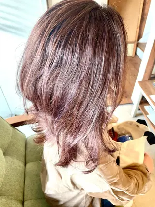 セミロング カラー 美容室 Jフィドルファドル所属・わきた かずなのヘアスタイル