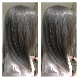 セミロング カラー 透明感/ 美髪矯正/田中恭のヘアスタイル