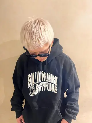 カラー メンズ ハイトーン/ピンク カラー/めい🎀のヘアスタイル