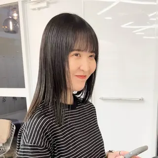 ミディアム クロスパーマ× 透明感カラー✂︎のヘアスタイル