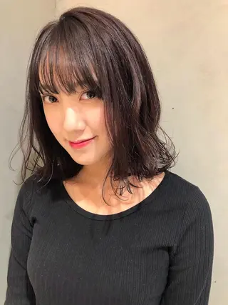 ミディアム カラー 圧倒的透明感カラー nana🦕のヘアスタイル