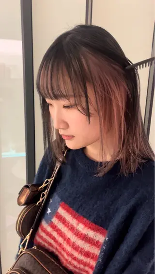 ミディアム カラー メンズパーマ/ブリー チ/motokiのヘアスタイル