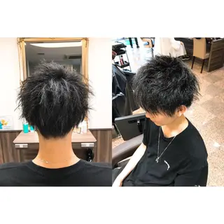 ショート パーマ メンズ 内野 光葉のヘアスタイル