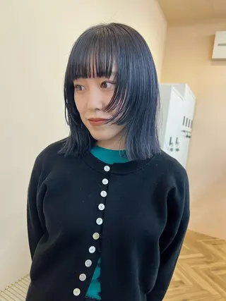 ミディアム 透明感カラー/カット 髪質改善/森栄範のヘアスタイル