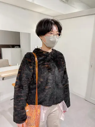 ショート カラー パーマ＊ 顔まわり似合わせのヘアスタイル