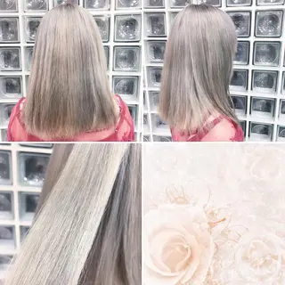 セミロング カラー "PEPPU "所属・派手髪、ハイトーン ショートヘアShinのヘアスタイル