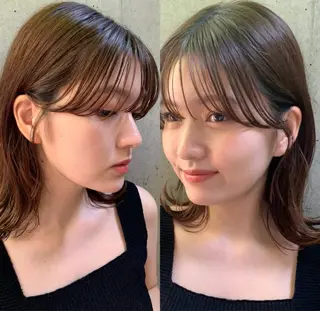 ミディアム 韓国風ヘア🐰 長谷川のヘアスタイル