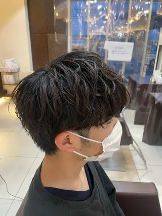 ショート メンズ 静岡/草薙パーマ メンズバレイヤージュのヘアスタイル