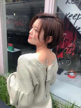 ショート カラー 顔周りレイヤー/ボブ 銀座✨中野まさひろのヘアスタイル