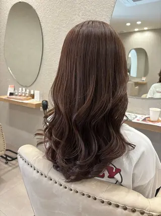 セミロング 透明感カラー⭐️🌈 野村玲美のヘアスタイル
