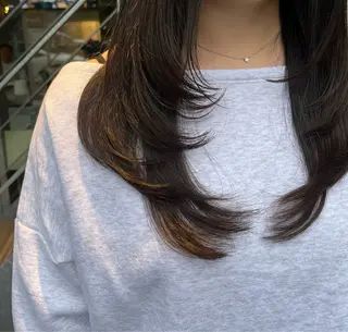 セミロング カラー イケハラ ナナミのヘアスタイル