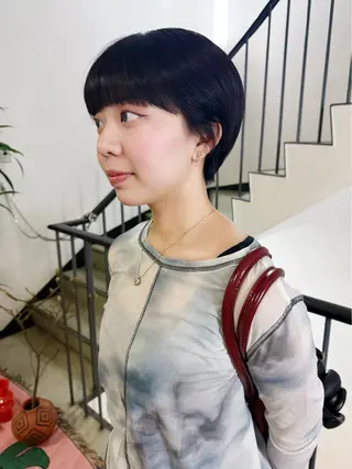 ショート Vibe所属・hanami パーマ/透明感カラーのヘアスタイル