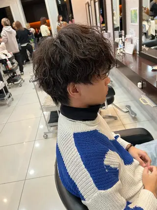 パーマ メンズ 福岡縮毛矯正✨️ ストレート 向井和輝のヘアスタイル