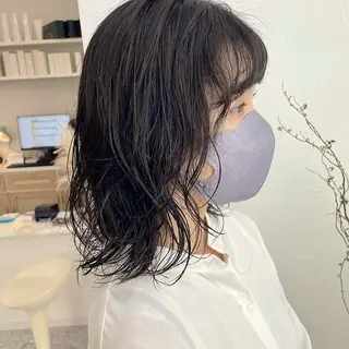 ミディアム パーマ YUKO/ 似合わせ韓国風パーマのヘアスタイル