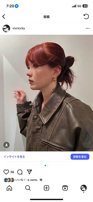 セミロング カラー sano rikitoのヘアスタイル