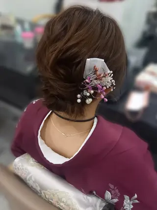 ショート ヘアアレンジ ヘアセット/中洲 Akaneのヘアスタイル