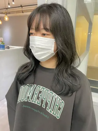 セミロング カラー きよはらちさき🍑 柔らかカラー🌱🫧のヘアスタイル