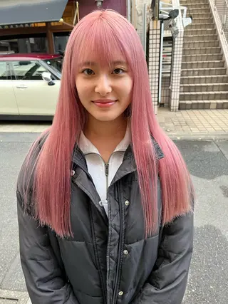 ロング カラー ヘアアレンジ ハイトーン/美髪矯正 🍃大江拓実のヘアスタイル