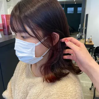 ミディアム カラー 柴田 枝利子のヘアスタイル