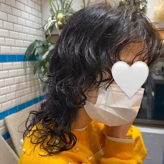 ミディアム パーマ 髪質改善サロン Sea shinjuku 新宿南口所属・🫧韓国ミディアム 🫧パーマ/ナナミのヘアスタイル