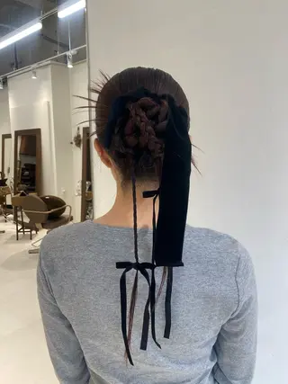 ロング ヘアアレンジ 暖色カラー /ヘアアレンジ/花鈴のヘアスタイル