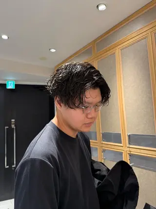 ショート パーマ メンズ 艶髪/ロングモデル 募集🫧terukaのヘアスタイル