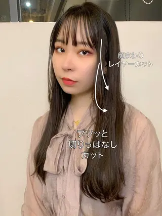 ロング カラー パーマ ヘアアレンジ 藤間 帆乃夏（とうまほのかのヘアスタイル