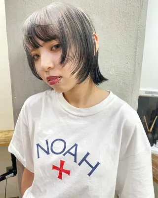 ショート カラー ヘアアレンジ 丸山渉/パーマ エフェクトブリーチのヘアスタイル