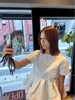 ミディアム カラー 山口 摩七斗のヘアスタイル
