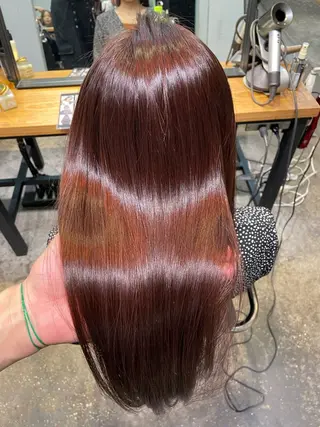 ロング 縮毛矯正、 押野七大のヘアスタイル
