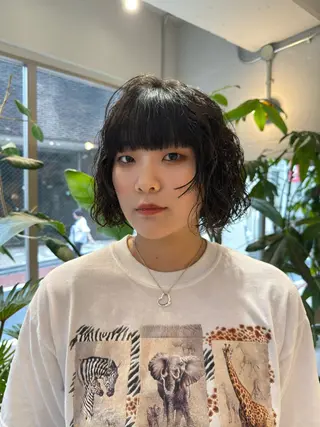 ショート パーマ Stam所属・パーマ/ボブ /ブリーチ チヒロのヘアスタイル