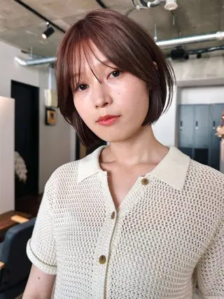 ショート カラー パーマ 🫧小顔×似合わせ× 透明感カラー🫧のヘアスタイル