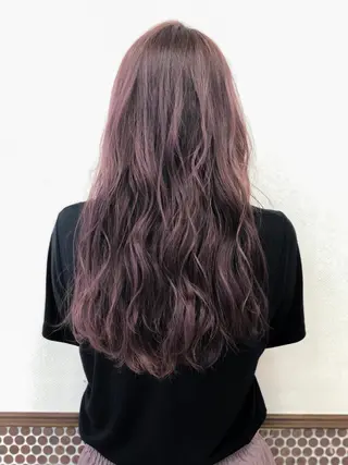 ロング カラー 白髪ぼかし脱白髪染め 大塚綾のヘアスタイル